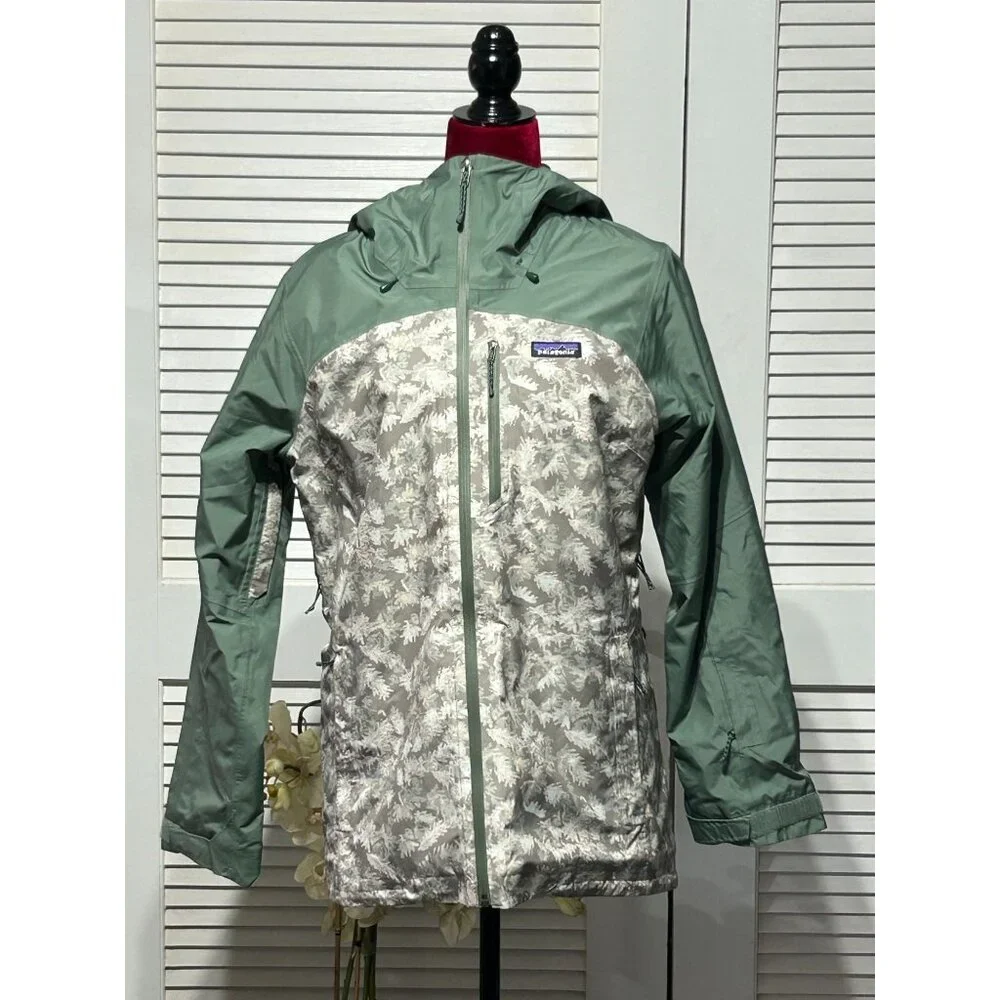 Patagonia Womens Hemlock Green Insulated Powder Town Jacket Snowboard Sz M 3049 - Picture 1 of 14
